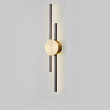 Contemporary Black and Gold Linear Metal Wall Sconce Image - 3