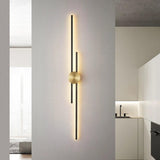 Contemporary Black and Gold Linear Metal Wall Sconce Image - 4