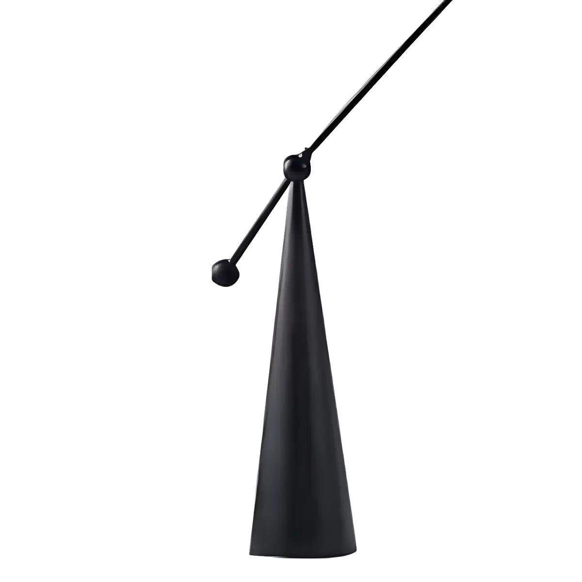 Contemporary Black Arc and White Globe Acrylic Floor Lamp Image - 8