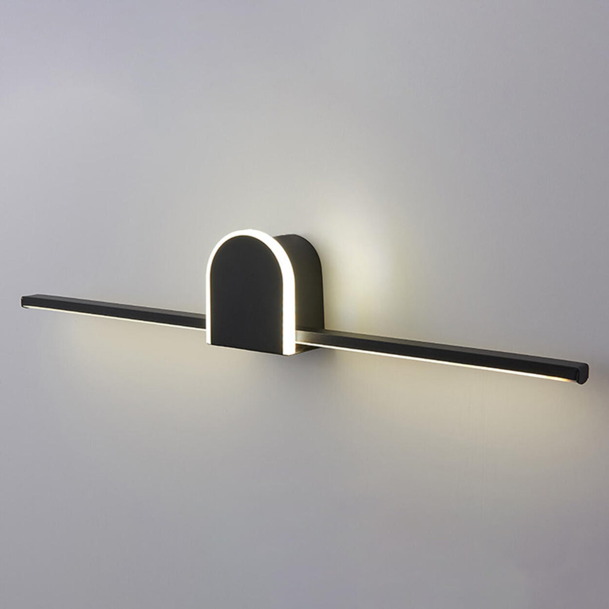 Contemporary Black Arch-Top Bathroom Vanity Light Image - 11