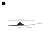 Contemporary Black Arch-Top Bathroom Vanity Light #size