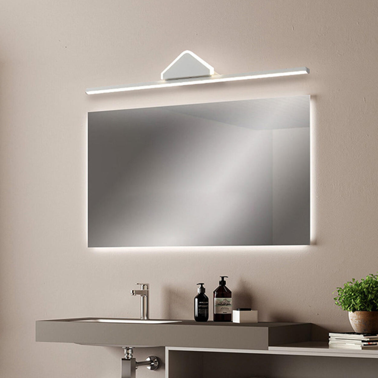 Contemporary Black Arch-Top Bathroom Vanity Light Image - 6