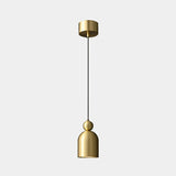 Contemporary Black Brass Bell Bedroom Pendant Light Image - 10