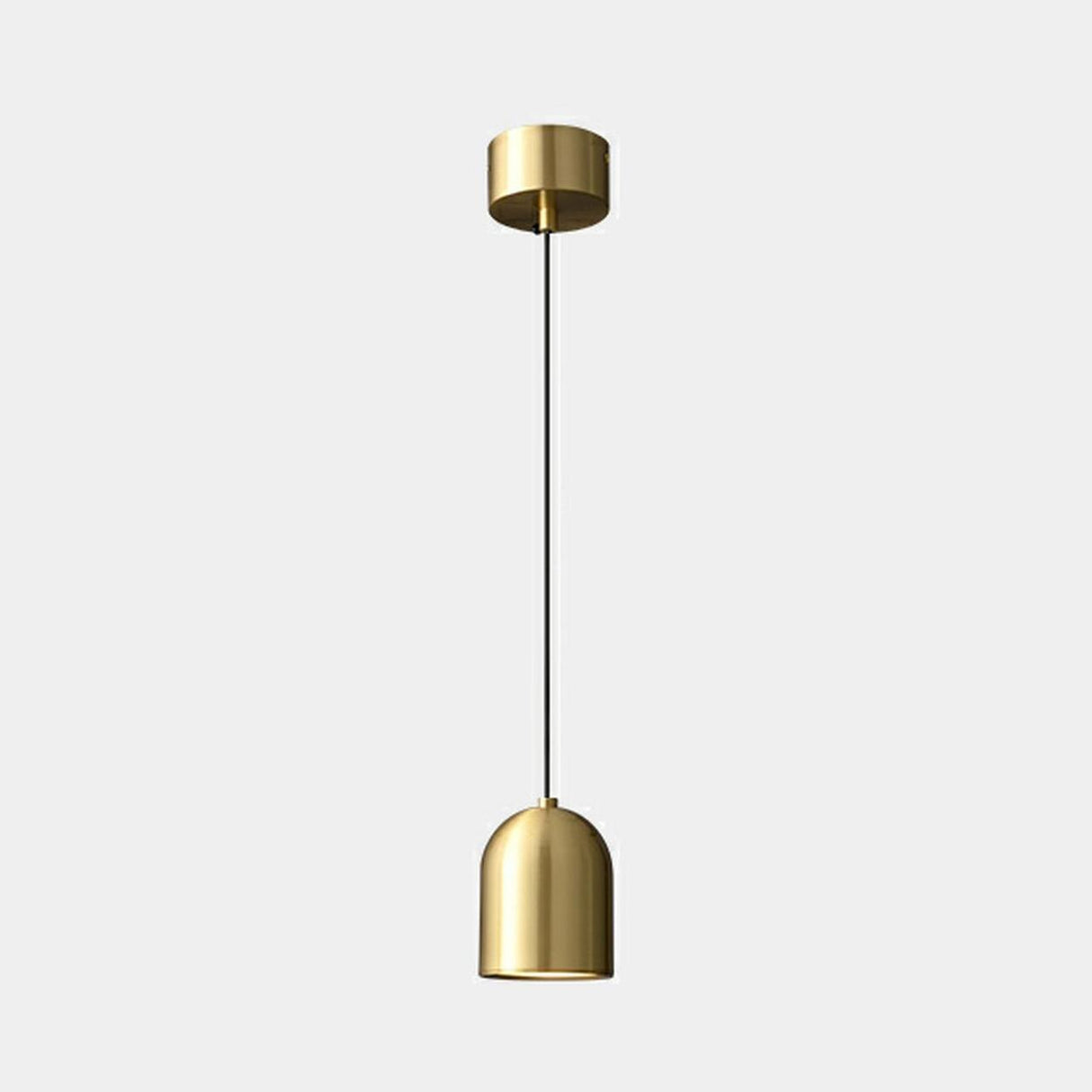 Contemporary Black Brass Bell Bedroom Pendant Light Image - 11