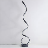 Contemporary Black Curved LED Metal Floor Lamp Image - 10