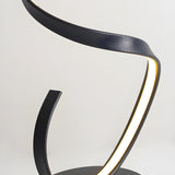 Contemporary Black Curved LED Metal Floor Lamp Image - 12