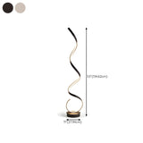 Contemporary Black Curved LED Metal Floor Lamp #size