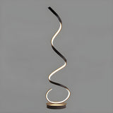 Contemporary Black Curved LED Metal Floor Lamp Image - 3