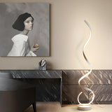 Contemporary Black Curved LED Metal Floor Lamp Image - 6