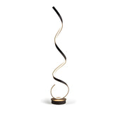 Contemporary Black Curved LED Metal Floor Lamp Image - 7