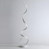 Contemporary Black Curved LED Metal Floor Lamp Image - 9