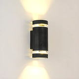 Contemporary Black Cylindrical Exterior Wall Light Image - 10