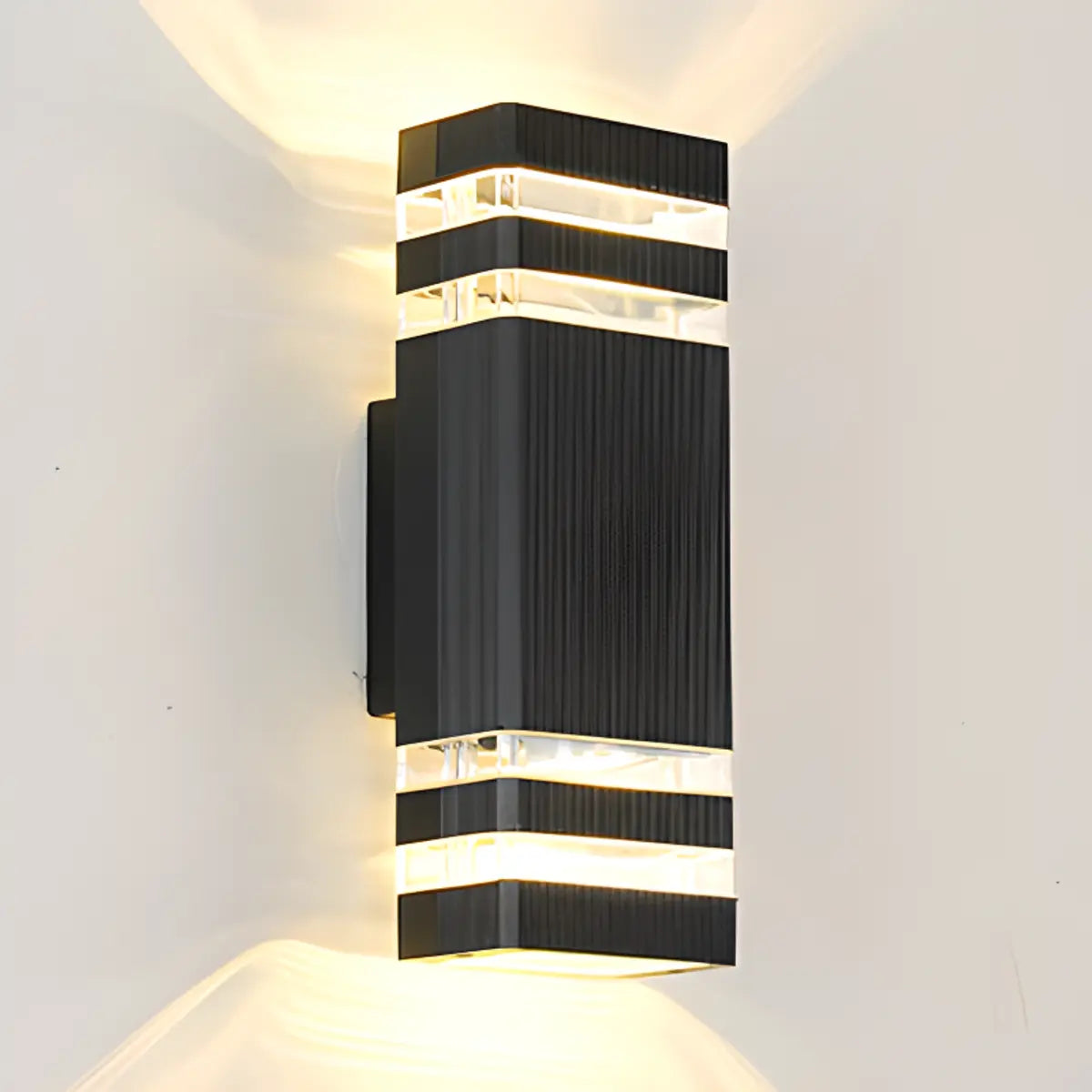 Contemporary Black Cylindrical Exterior Wall Light Image - 11