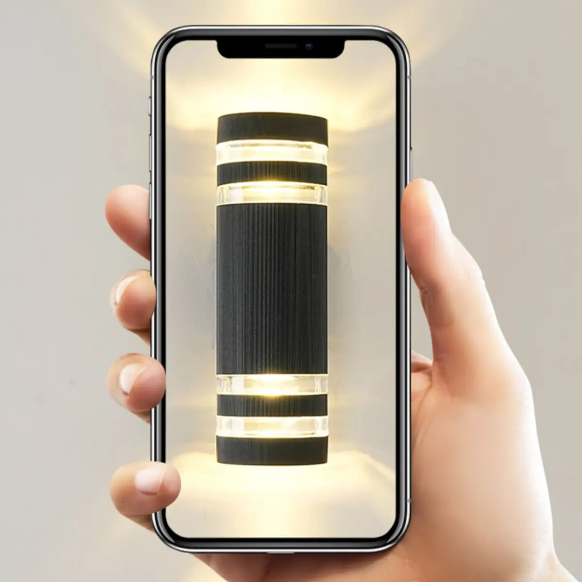 Contemporary Black Cylindrical Exterior Wall Light Image - 16