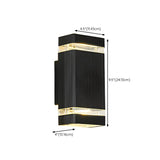 Contemporary Black Cylindrical Exterior Wall Light #size