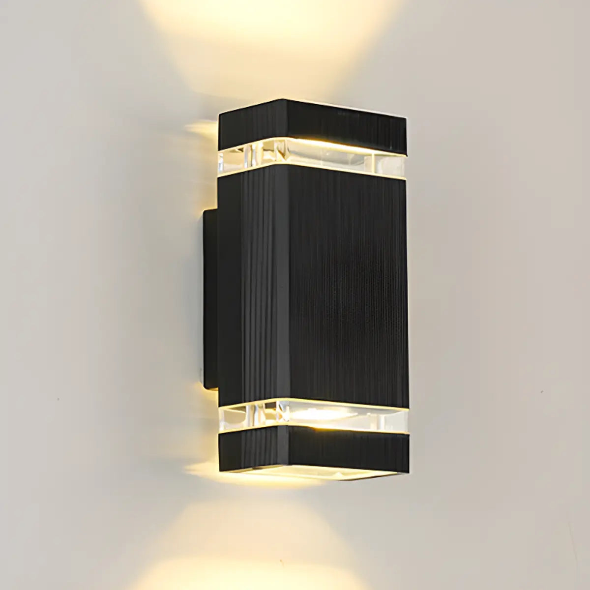 Contemporary Black Cylindrical Exterior Wall Light Image - 2