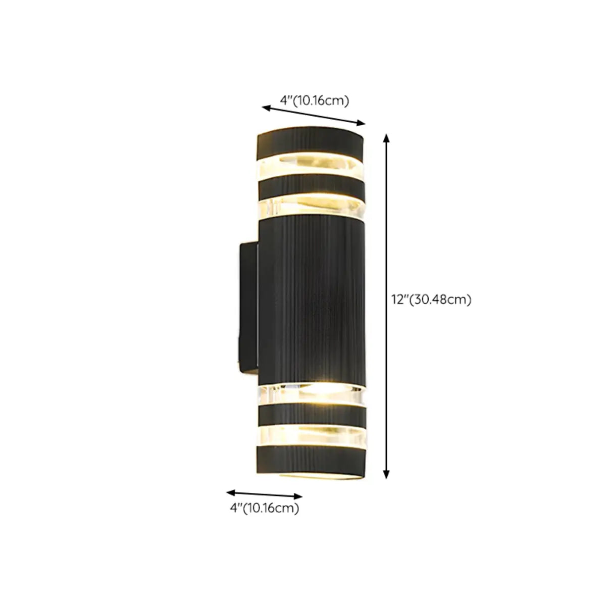 Contemporary Black Cylindrical Exterior Wall Light Image - 20