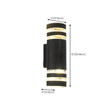 Contemporary Black Cylindrical Exterior Wall Light Image - 20