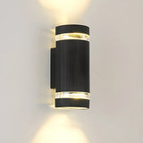 Contemporary Black Cylindrical Exterior Wall Light Image - 5