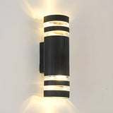 Contemporary Black Cylindrical Exterior Wall Light Image - 7