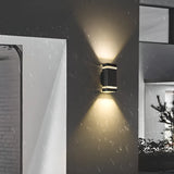 Contemporary Black Cylindrical Exterior Wall Light Image - 8