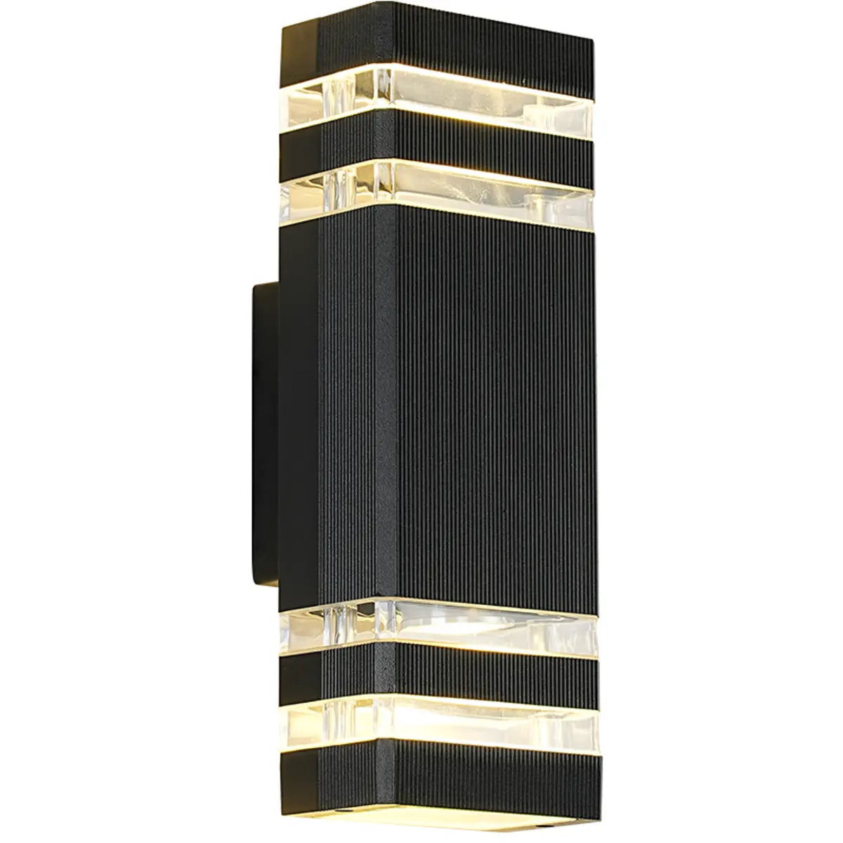 Contemporary Black Cylindrical Exterior Wall Light Image - 9