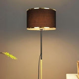 Contemporary Black Fabric Cylinder Up Down Floor Lamp Image - 11