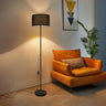 Contemporary Black Fabric Cylinder Up Down Floor Lamp Image - 2