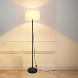 Contemporary Black Fabric Cylinder Up Down Floor Lamp Image - 7