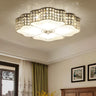 Contemporary Black Flower Crystal LED Flush Mount Light Image - 1