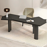 Contemporary Black Free form Pine Wood Writing Desk Image - 3