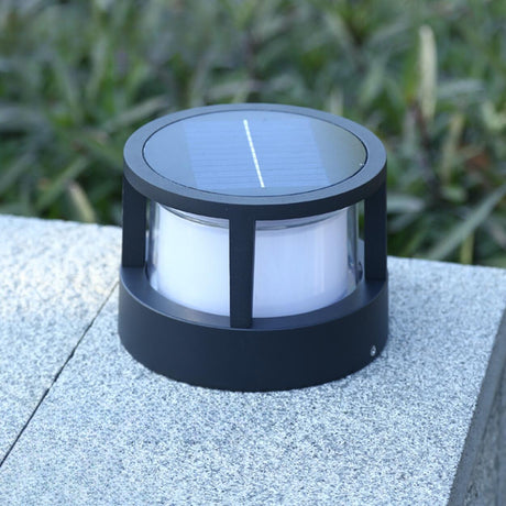 Contemporary Black Geometric Outdoor Table Lamp Image - 2