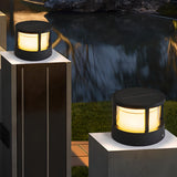 Contemporary Black Geometric Outdoor Table Lamp Image - 5