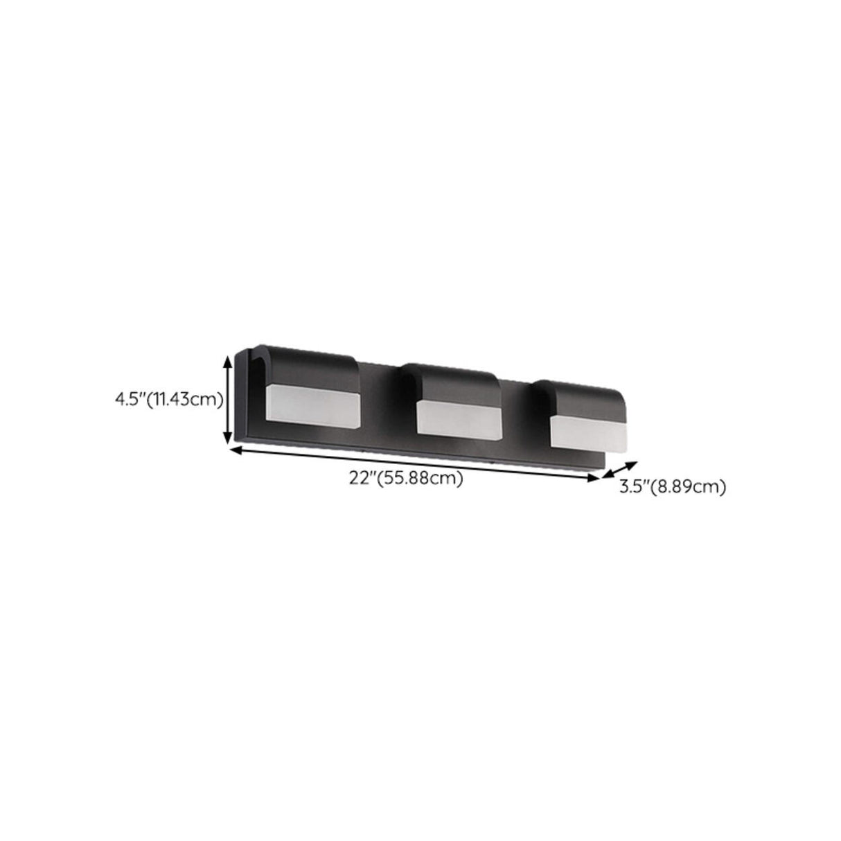 Contemporary Black LED Bathroom Vanity Light Fixture 