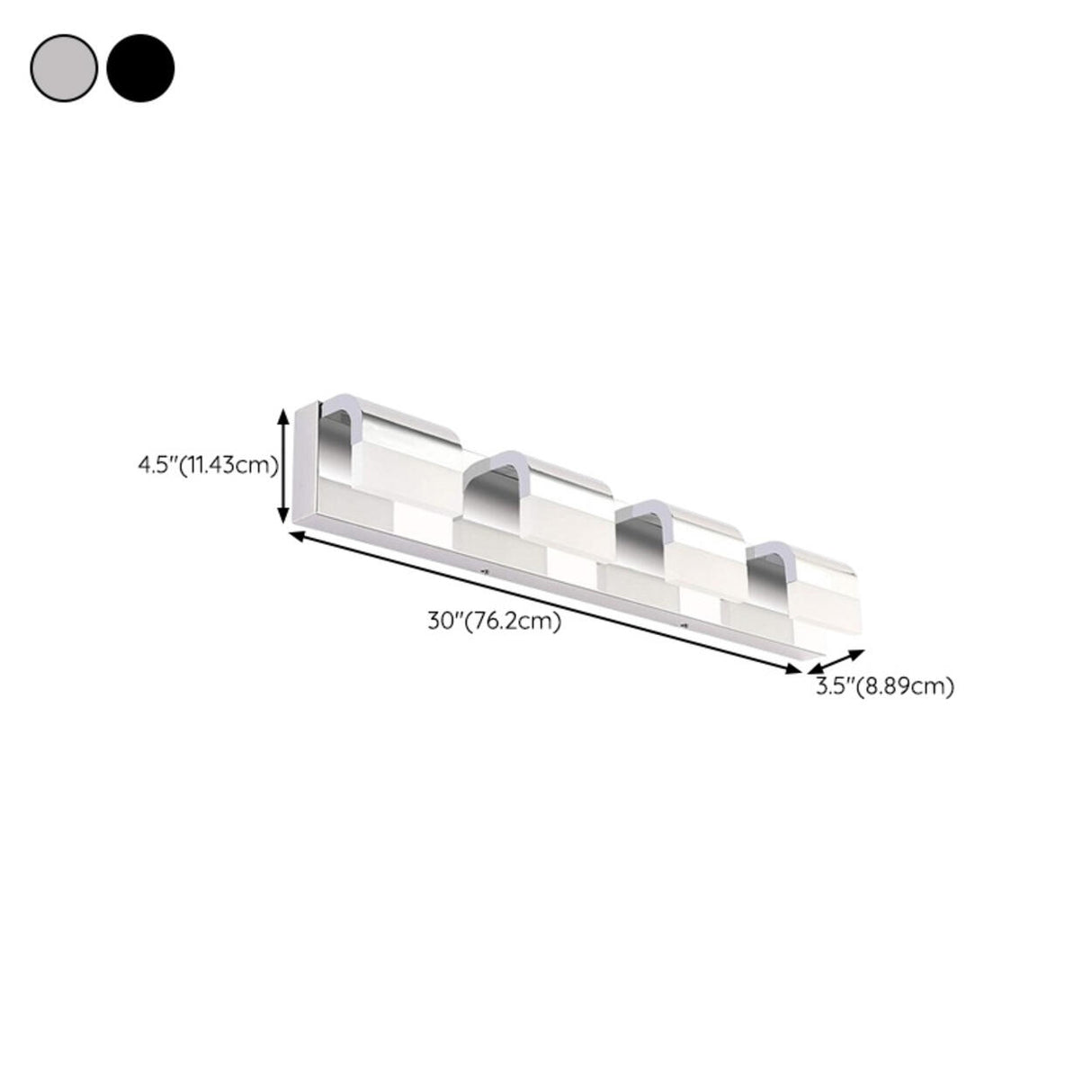 Contemporary Black LED Bathroom Vanity Light Fixture Image - 17