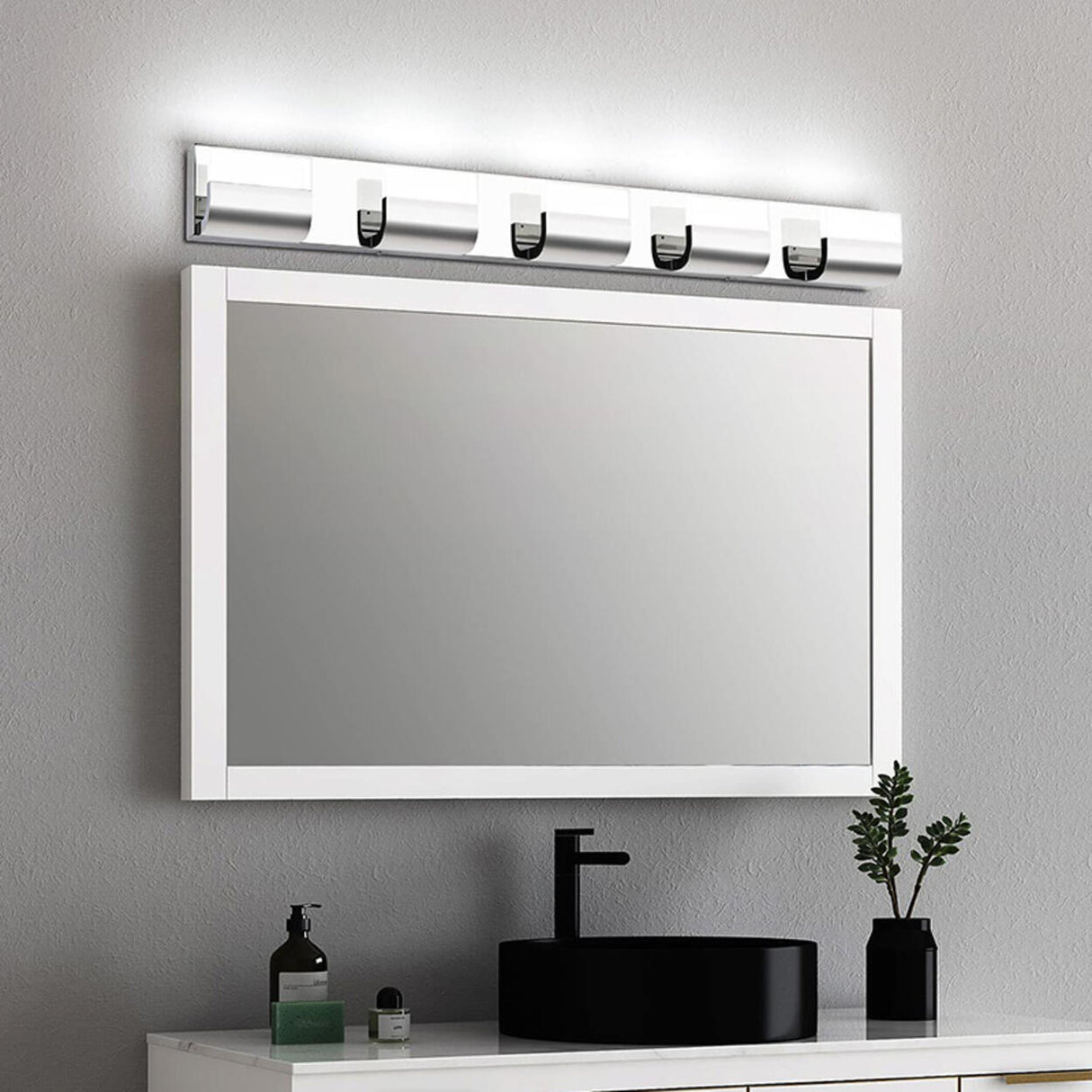 Contemporary Black LED Bathroom Vanity Light Fixture Image - 7