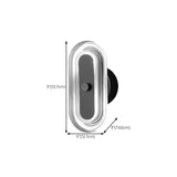 Contemporary Black LED Oval Bathroom Vanity Light  #size