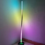 Contemporary Black LED Twisted Metal Floor Lamp Image - 2