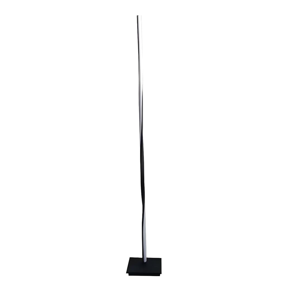 Contemporary Black LED Twisted Metal Floor Lamp Image - 5