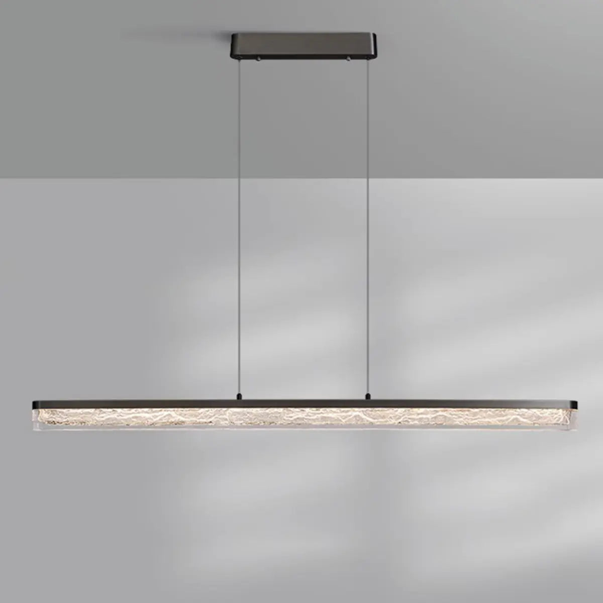 Contemporary Black Linear LED Island Ceiling Light Image - 1