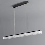 Contemporary Black Linear LED Island Ceiling Light Image - 10