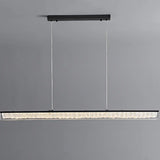 Contemporary Black Linear LED Island Ceiling Light Image - 11