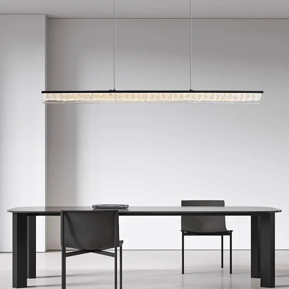 Contemporary Black Linear LED Island Ceiling Light Image - 15