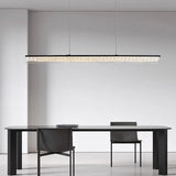 Contemporary Black Linear LED Island Ceiling Light Image - 15