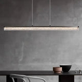 Contemporary Black Linear LED Island Ceiling Light Image - 4