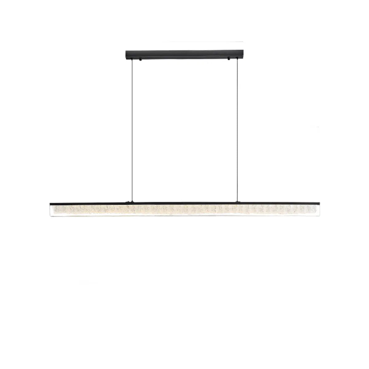 Contemporary Black Linear LED Island Ceiling Light Image - 5