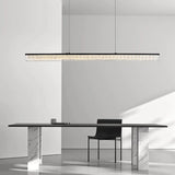 Contemporary Black Linear LED Island Ceiling Light Image - 6