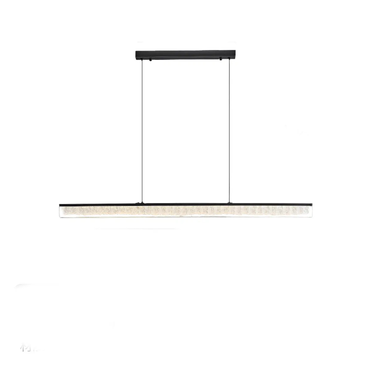 Contemporary Black Linear LED Island Ceiling Light Image - 7