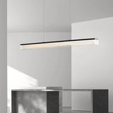 Contemporary Black Linear LED Island Ceiling Light Image - 8