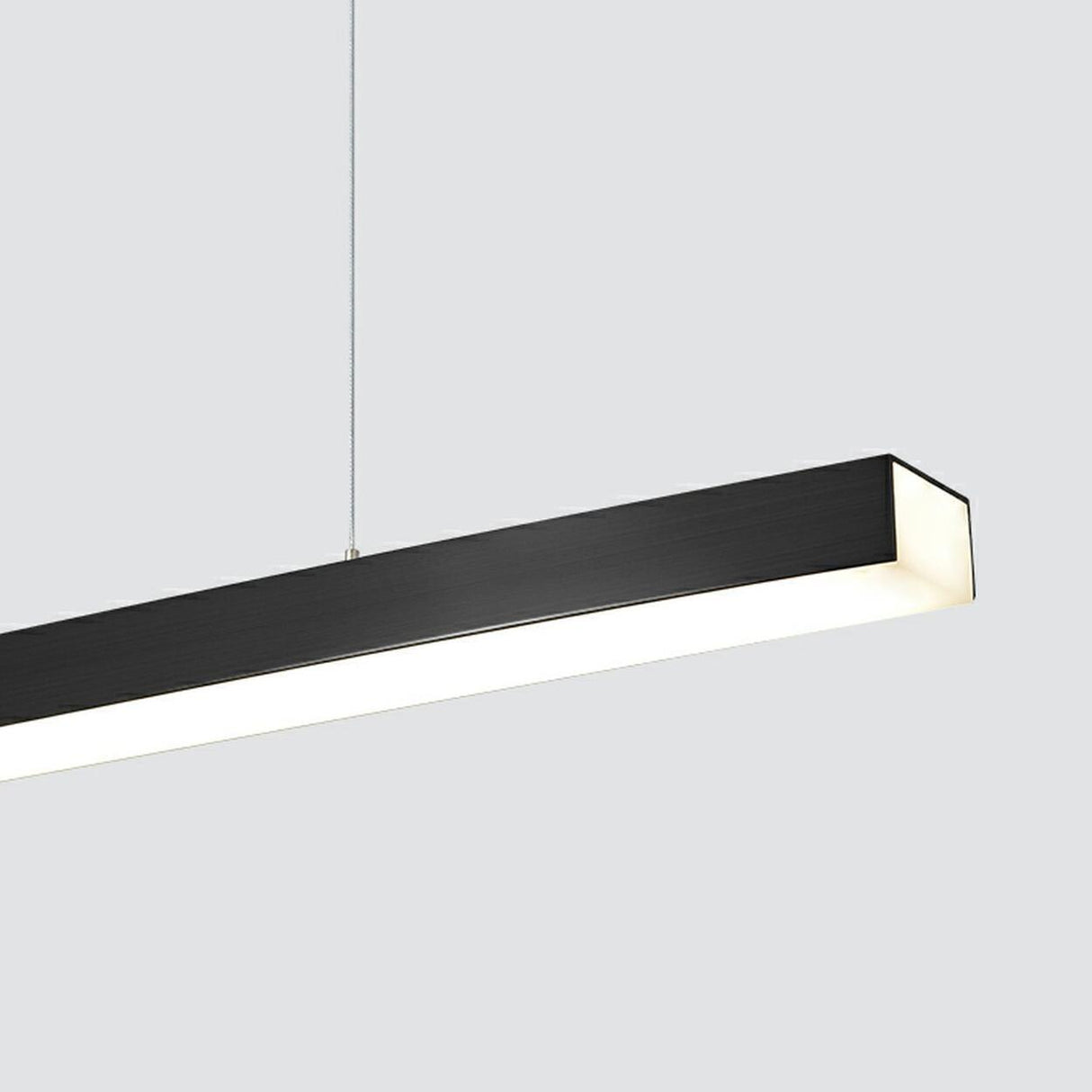 Contemporary Black Linear LED Island Pendant Light Image - 11